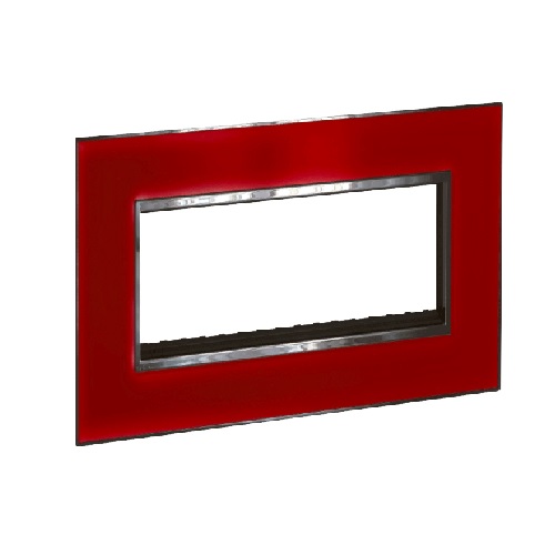 Legrand Arteor Mirror Red Cover Plate With Frame, 8 M, 5764 06